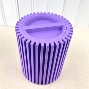 Striped Lidded Storage Container,  Organizer for Desk, Vanity or Home